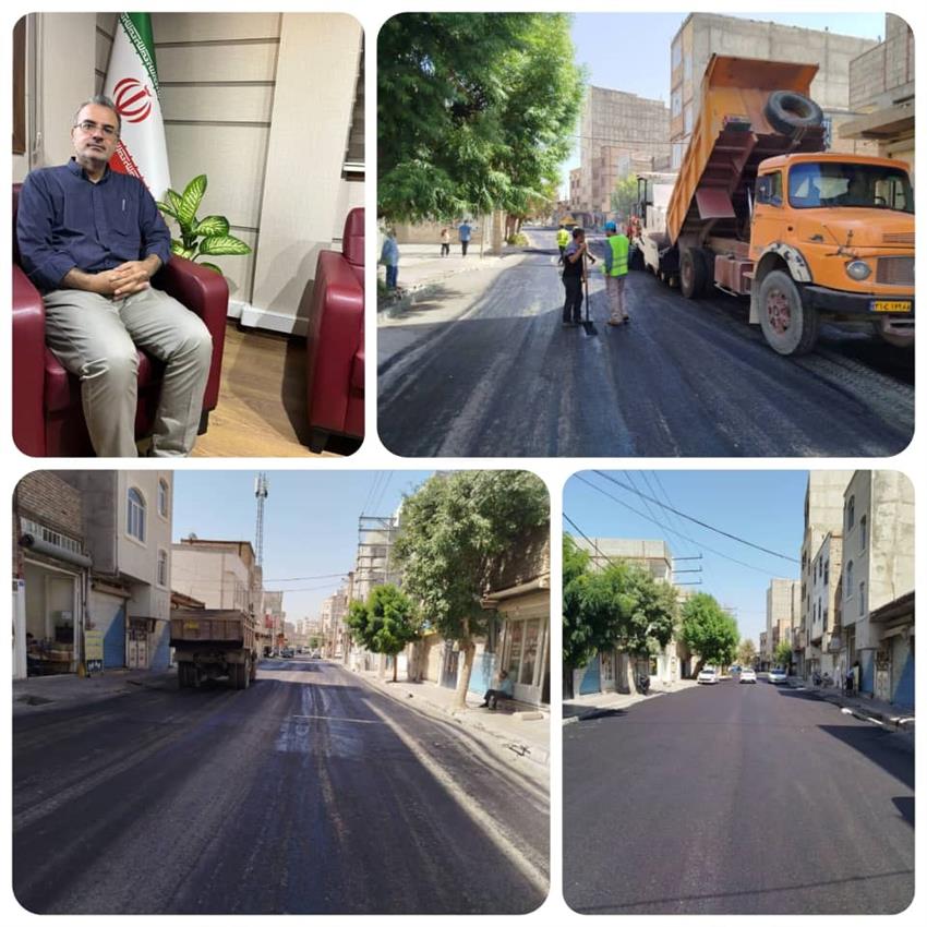 تحقق نهضت آسفالت در خیابان اكبرآباد محله نصیرآباد