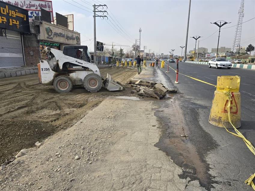 عملیات تعریض محور اصلی شهریار–تهران با رویكرد تخصصی ترافیكی به همت مدیریت شهری باغستان