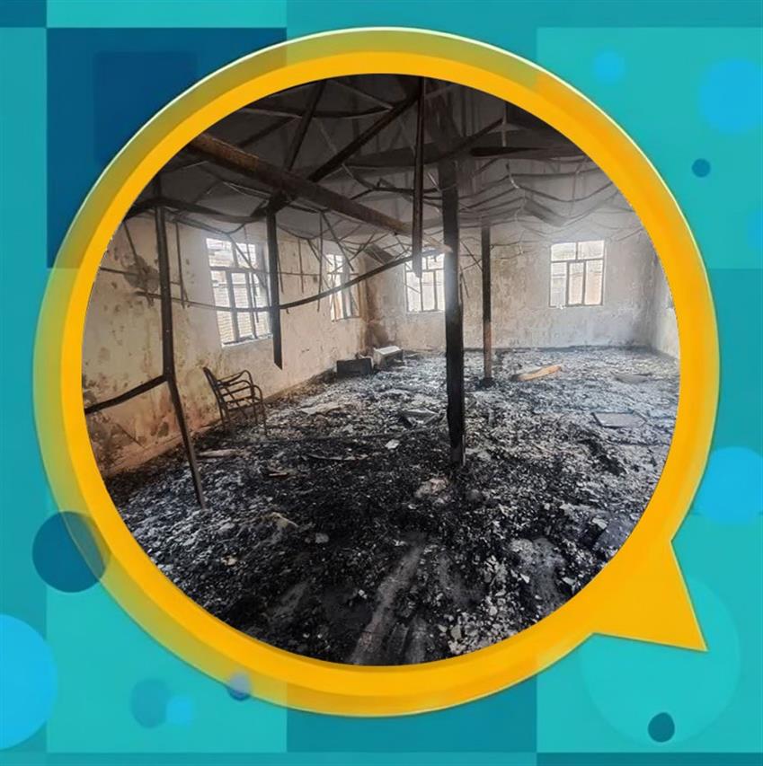 خسارات وارده به ساختمان‌ها و خودروهای امدادی شهرداری باغستان در پی اغتشاشات اخیر